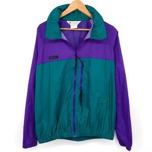 Columbia Colorblock Windbreaker Rain Jacket Waterproof Outdoor Vintage Men's L
